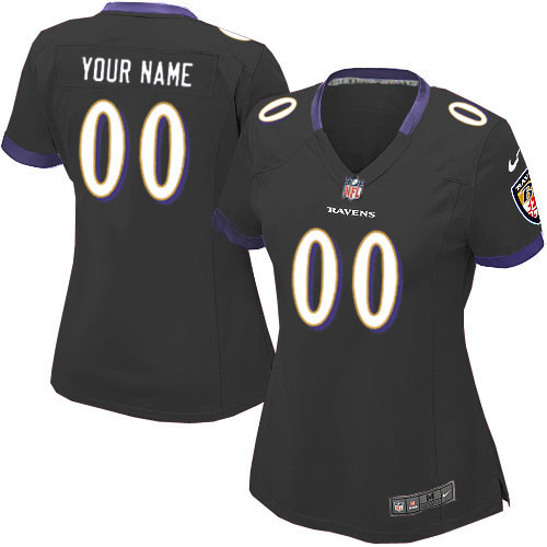 Nike Baltimore Ravens Customized Black Stitched Women's NFL Jersey